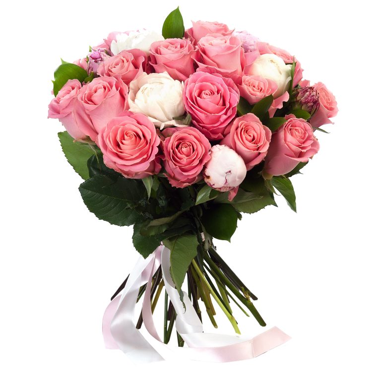 Pink Rose & White Peony