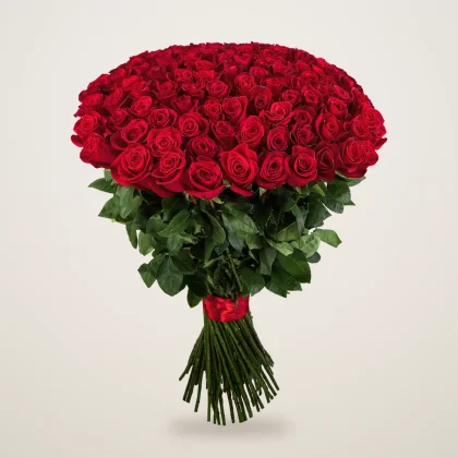 100 Red Roses Bouquet - flowers delivered in Dubai | 800petals